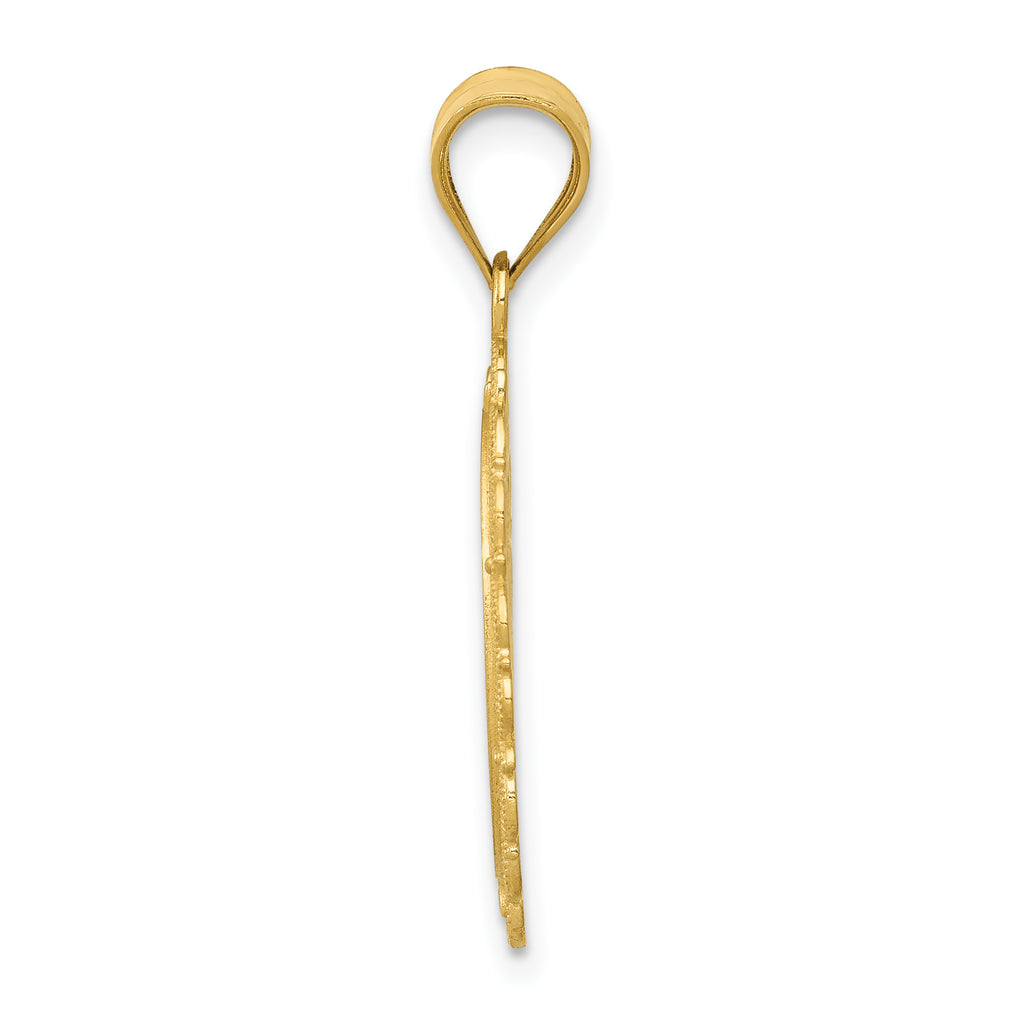 14K Gold Taurus Zodiac Pendant with Polished Satin Finish