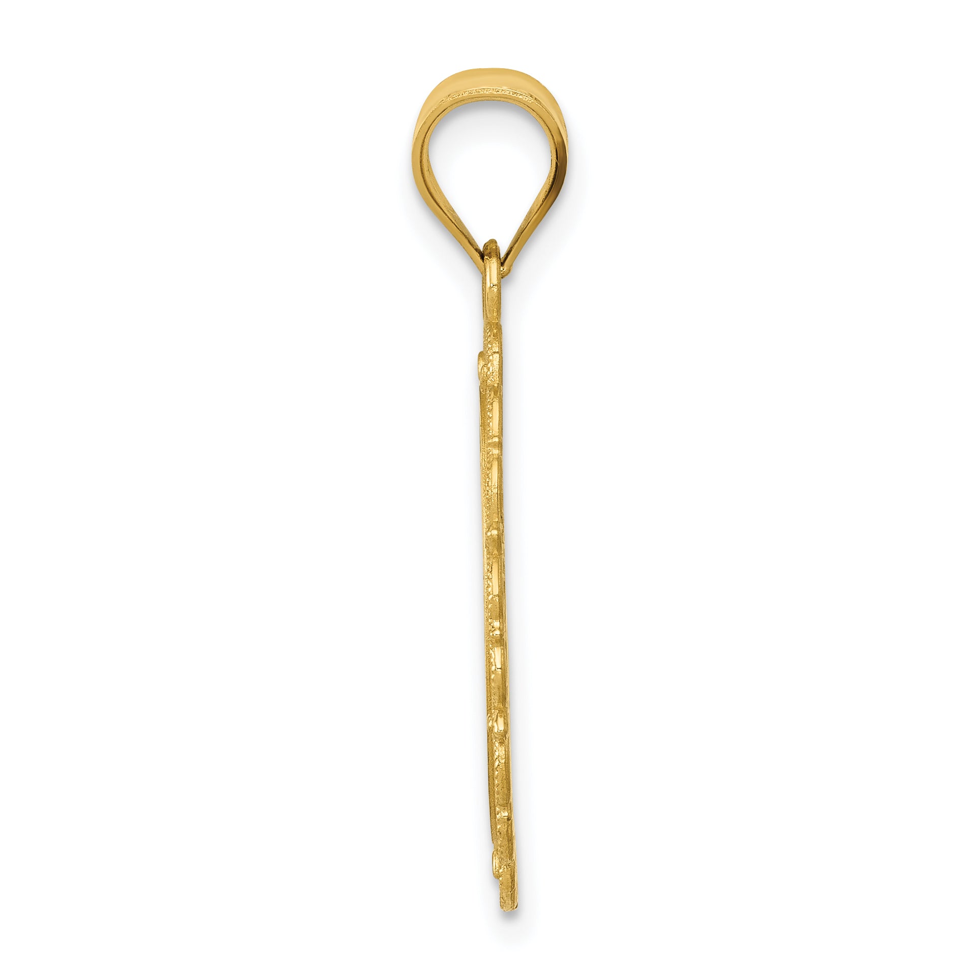 14K Gold Gemini Zodiac Oval Pendant with Polished Satin Finish Secondary image