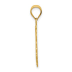14K Gold Gemini Zodiac Oval Pendant with Polished Satin Finish