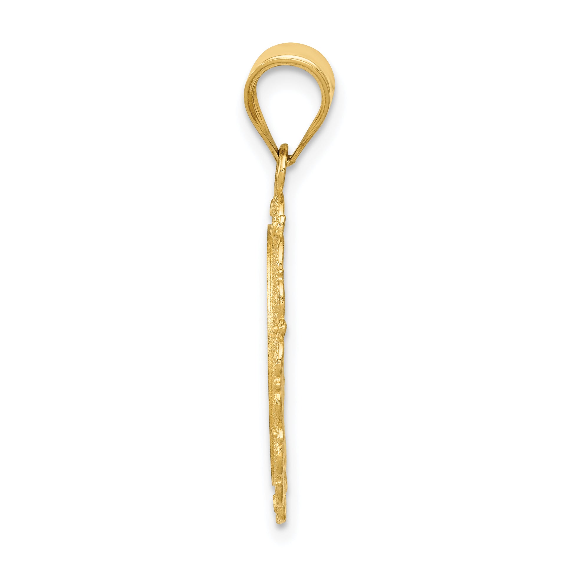 14k Gold Virgo Zodiac Pendant with Polished Satin Finish Solid Oval Design Secondary image