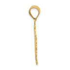 14K Gold Libra Zodiac Oval Pendant with Polished Satin Finish