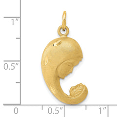 14K Gold Mother and Baby Charm Pendant  Elegant Themed Design