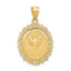 14k Solid Satin Polished Scorpio Zodiac Oval Pendant