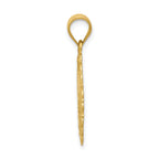 14K Gold Sagittarius Zodiac Pendant with Polished Satin Finish Elegant Oval Design