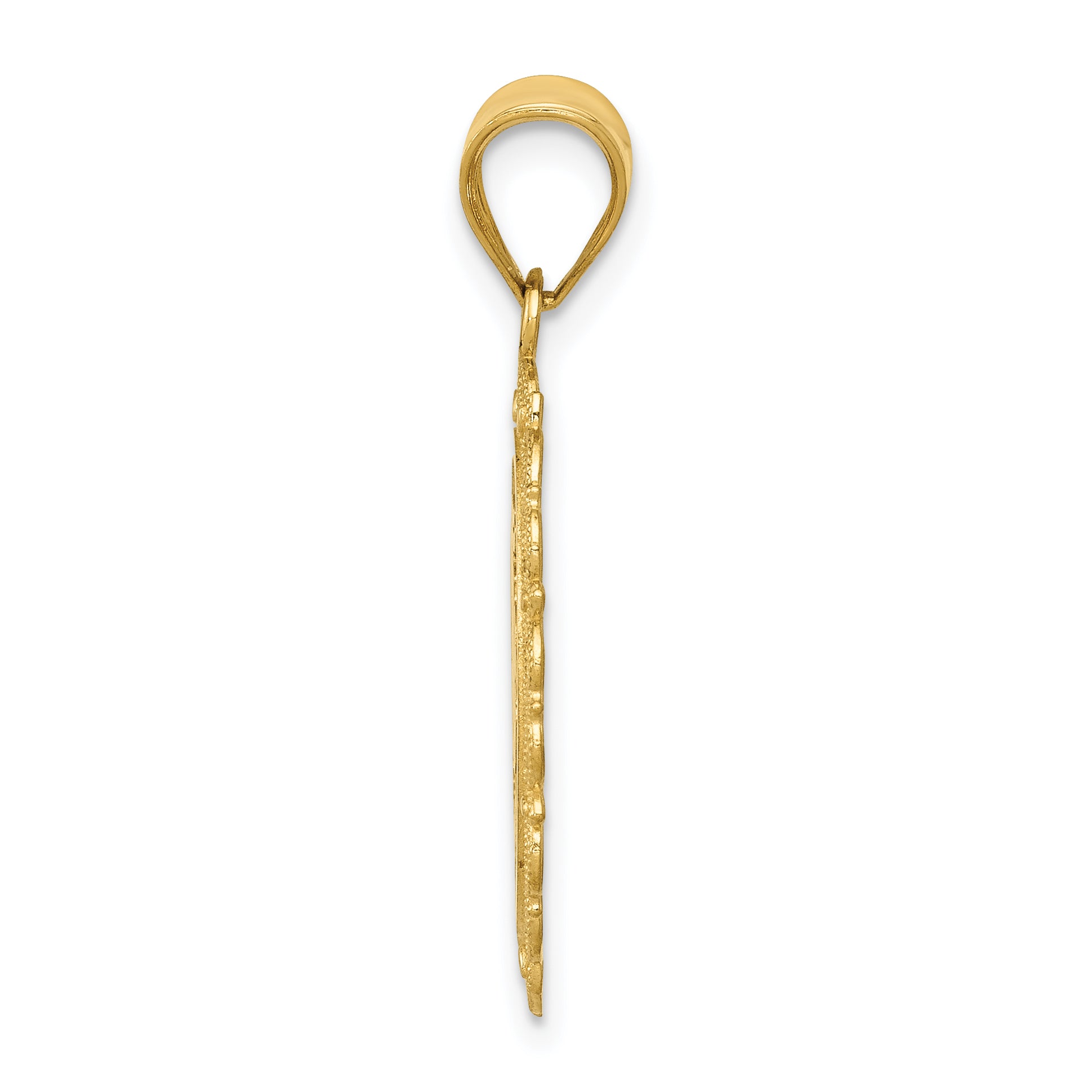 14K Gold Capricorn Zodiac Pendant with Polished Satin Finish Secondary image