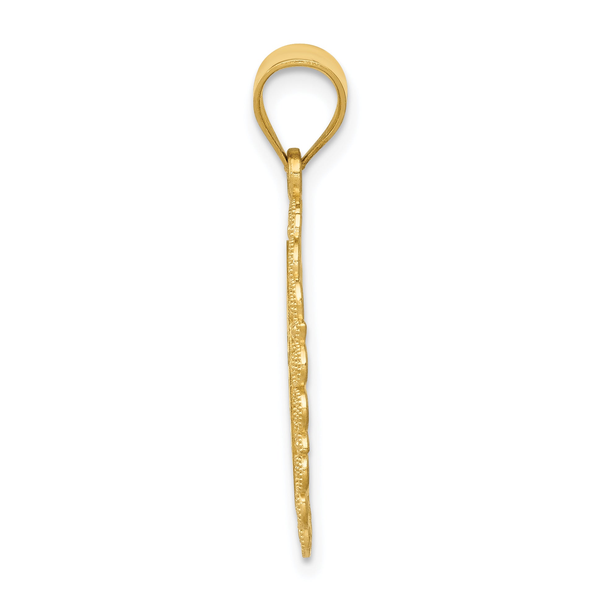 14K Gold Aquarius Zodiac Pendant with Polished Satin Finish