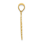 14K Gold Aquarius Zodiac Pendant with Polished Satin Finish