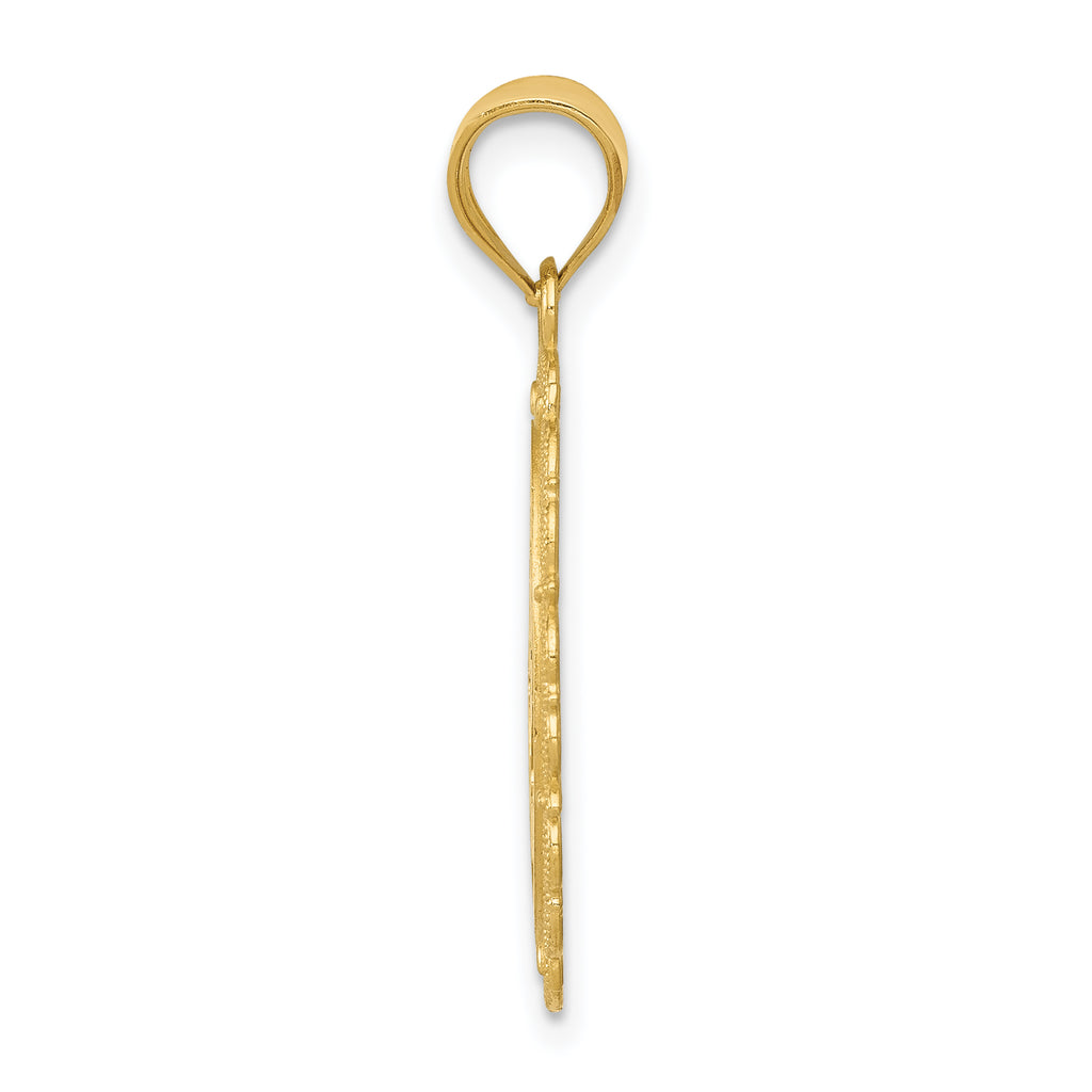 14K Gold Pisces Zodiac Pendant with Polished Satin Finish  Elegant Design by Sophia Jewelers