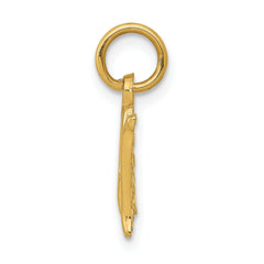 14K Gold Polished MOM with Cross Charm Elegant Themed Pendant