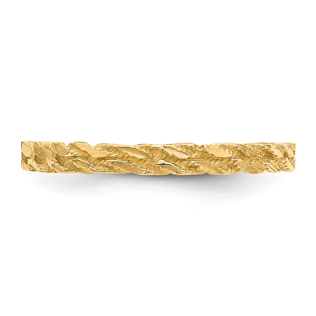 Diamond-Cut Rope Wedding Band in 14K Yellow Gold, 3mm