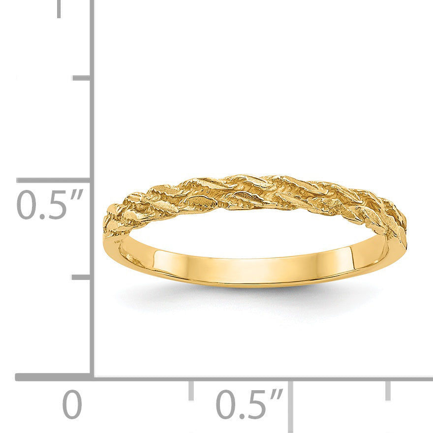 Diamond-Cut Rope Wedding Band in 14K Yellow Gold, 3mm