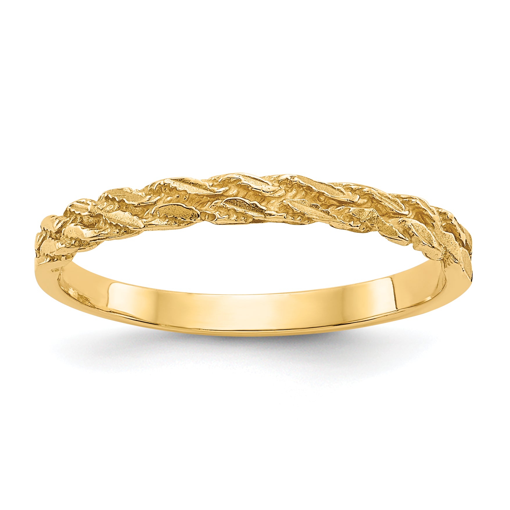 14k Diamond-cut Rope Ring Main image