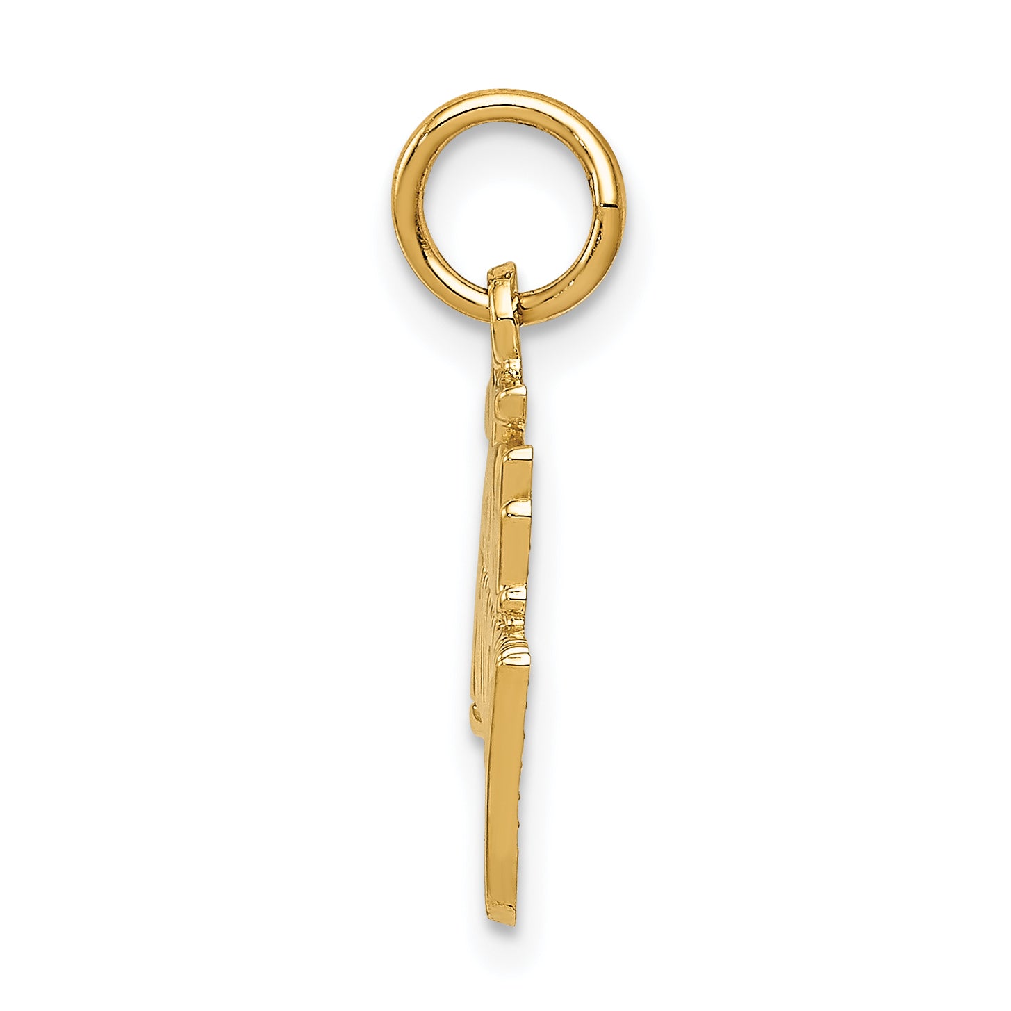 14K Gold 25th Anniversary Charm with Polished Textured Finish Secondary image