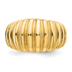14k High Polished Ribbed Dome Ring