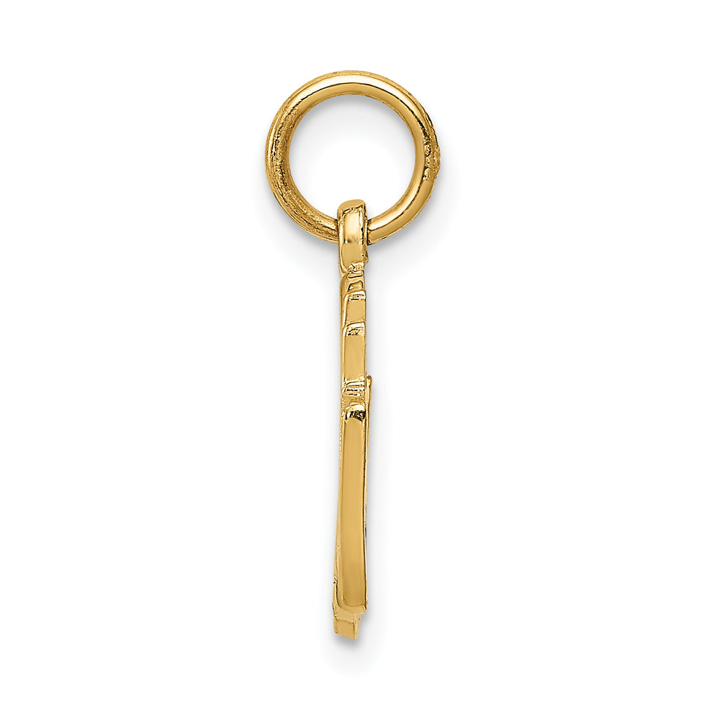14K Gold 50th Anniversary Charm with Polished Finish and Textured Design