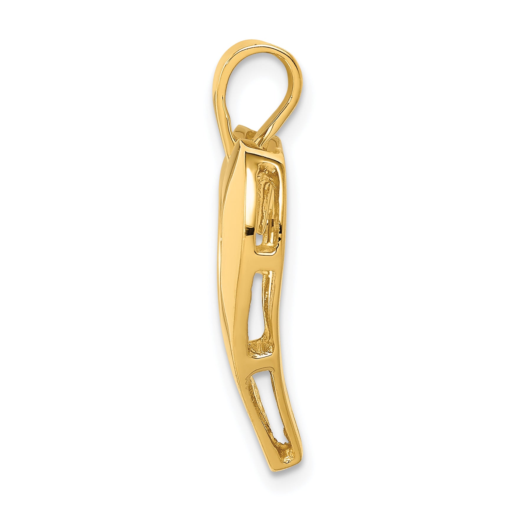 14K Gold Polished Heart Pendant with 3D Design for Elegant Style Secondary image