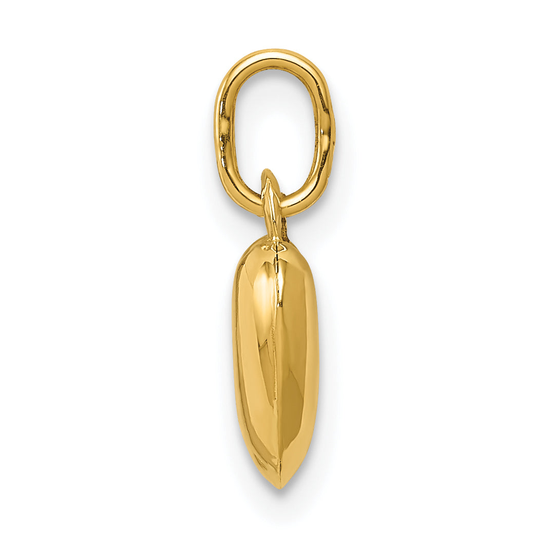 14K Gold Polished 3D Puffed Heart Charm  Elegant Hollow Design Secondary image