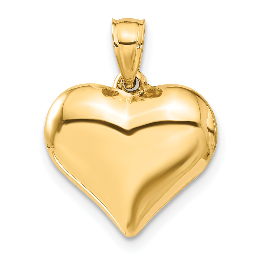 Puffed Heart Pendant in 14K Yellow Gold
