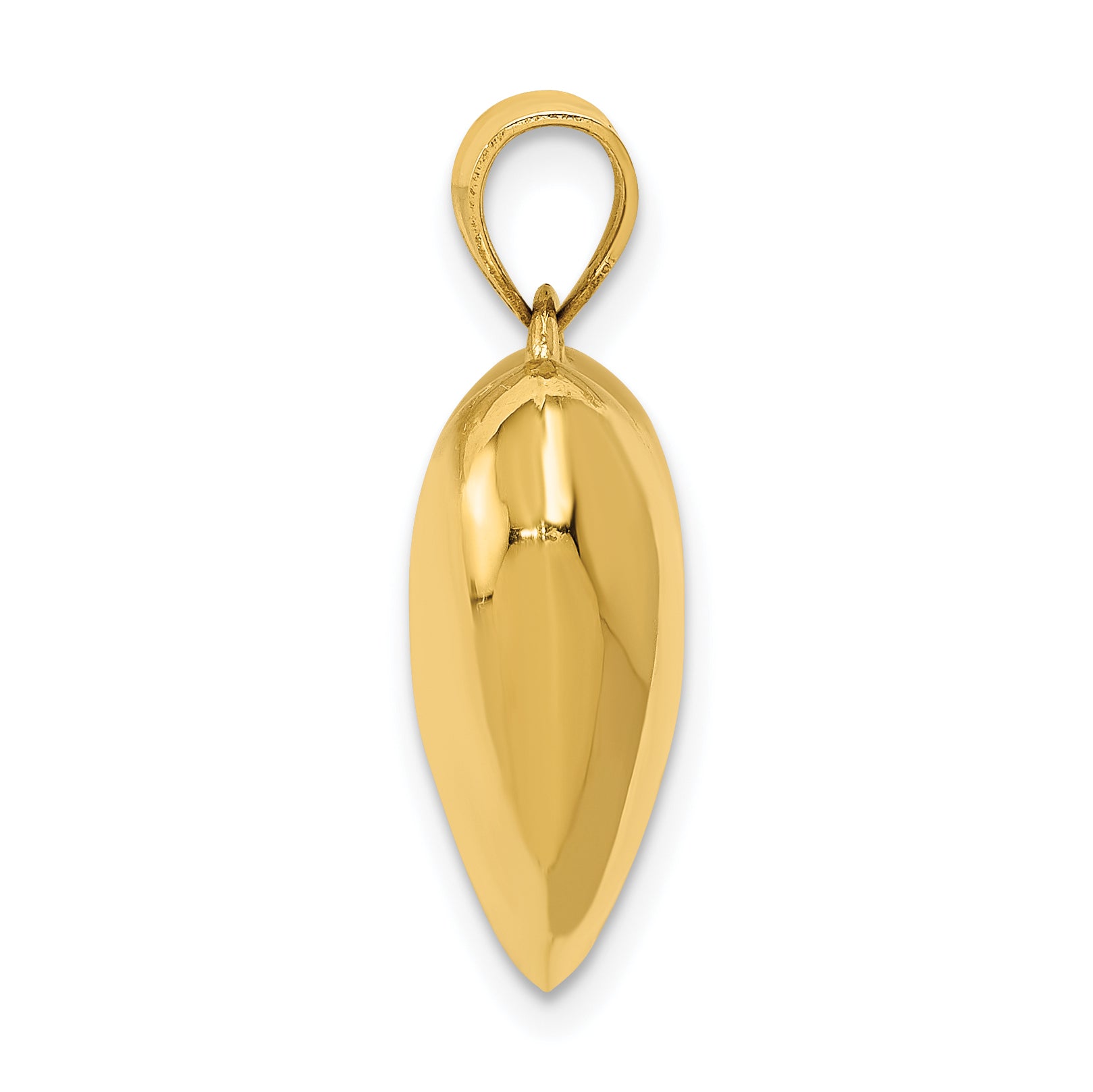 14K Gold Polished 3D Puffed Heart Pendant  Elegant, Hollow Design Secondary image