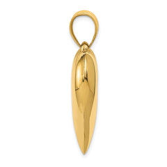 14K Gold 3D Polished Puffed Heart Pendant  Elegant Hollow Design