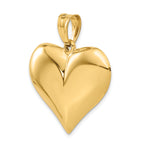 14K Gold 3D Polished Puffed Heart Pendant  Elegant Hollow Design
