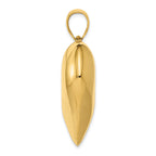 14K Gold Polished 3D Puffed Heart Pendant  Elegant Hollow Design