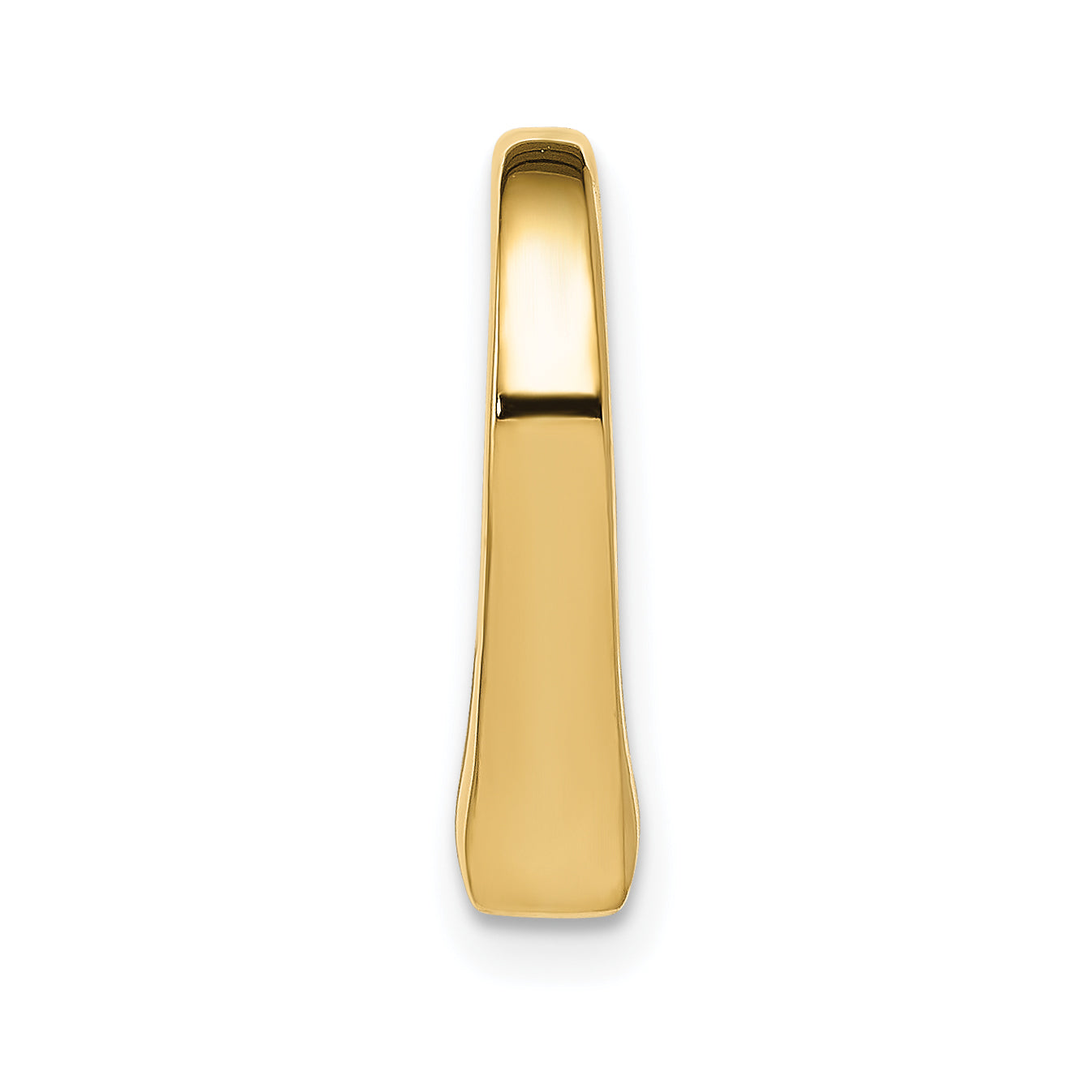 14K Gold Polished Heart Chain Slide Pendant with 3D Solid Design