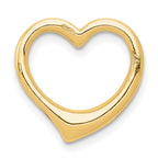 14K Gold Polished Heart Chain Slide Pendant with 3D Solid Design