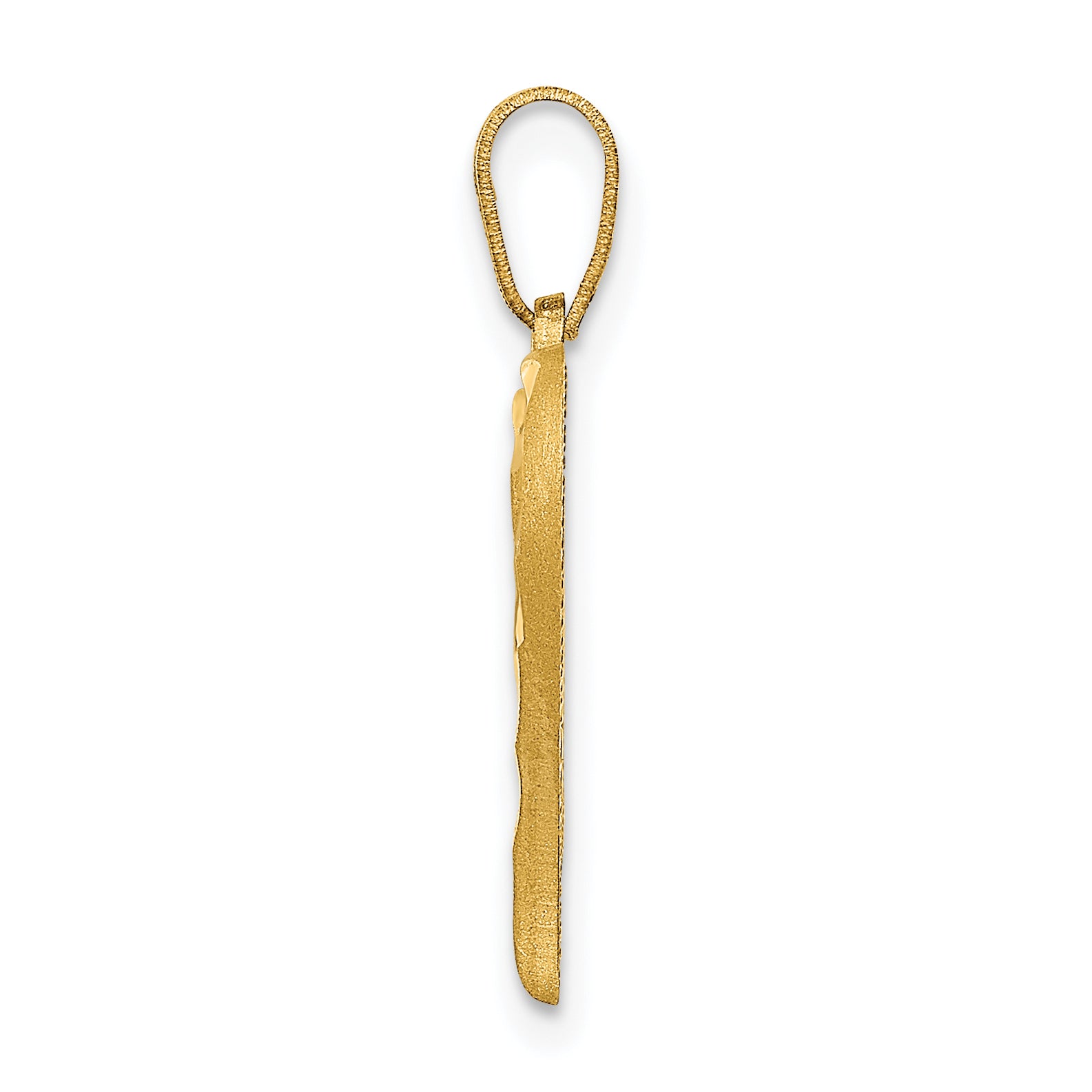 14K Gold Polished Heart Pendant with Textured Back Elegant Design Secondary image