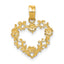 14K Polished Floral Border Heart Pendant