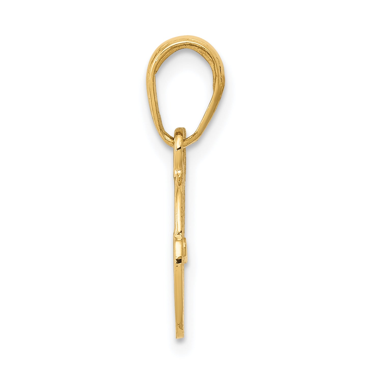 14K Gold Polished Key and Lock Charm with Textured Back Elegant & Solid Secondary image