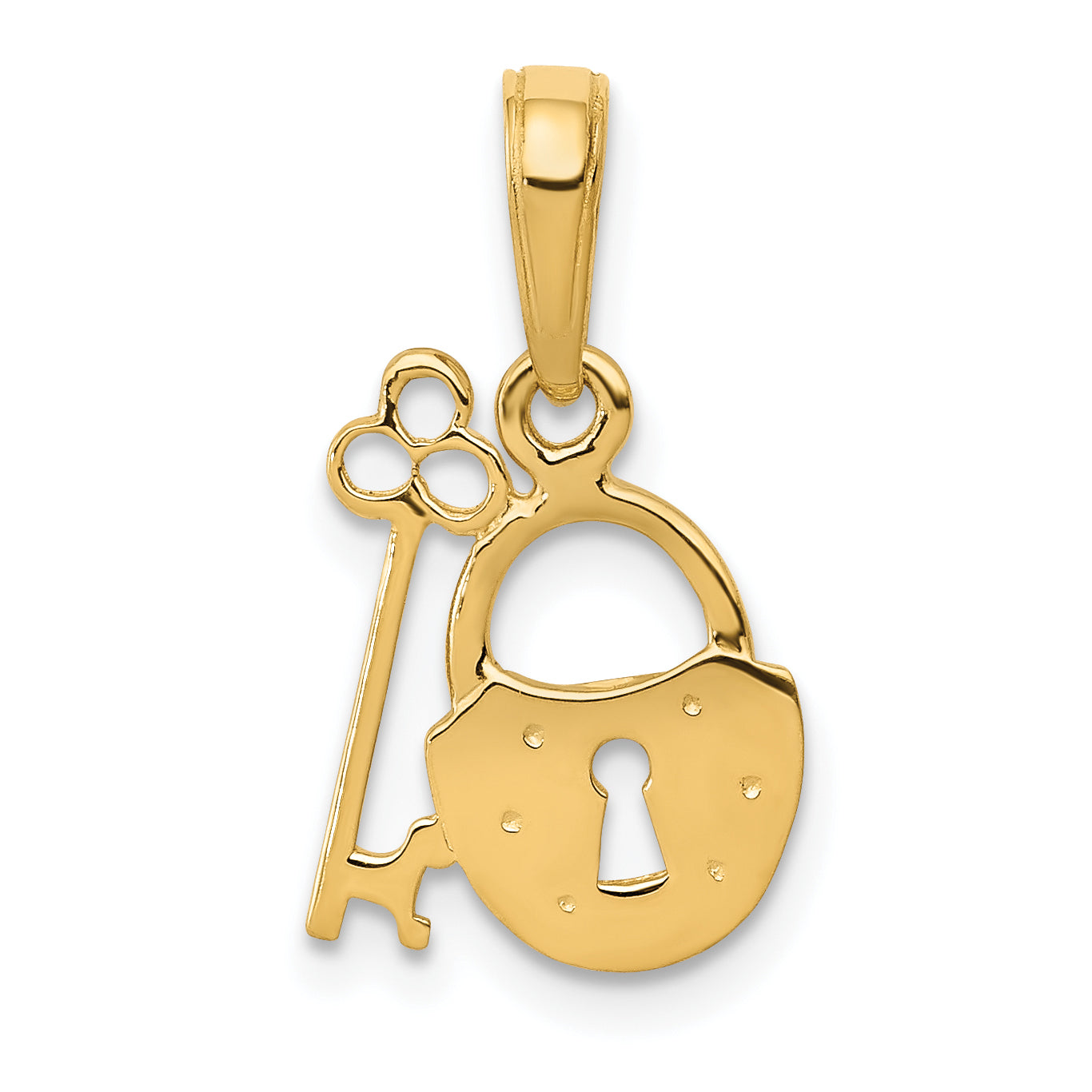 14K Polished Key and Lock Charm Main image