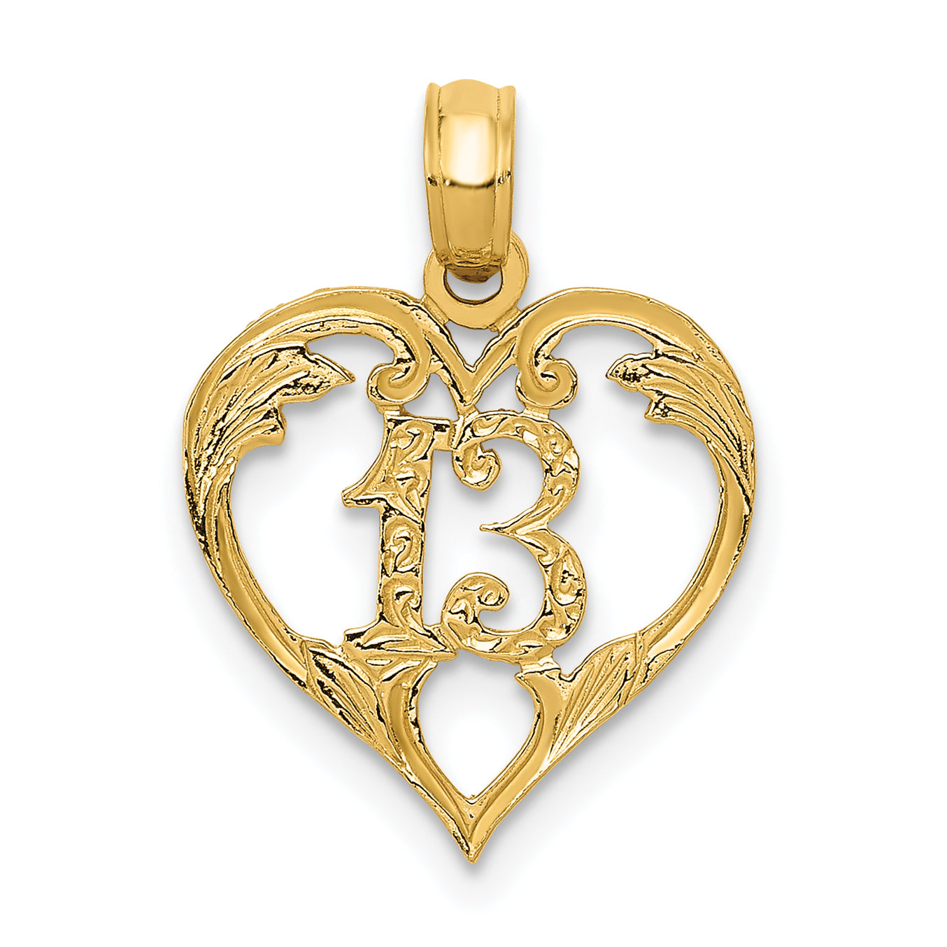 14k 13 in Heart Cut-out Pendant Main image