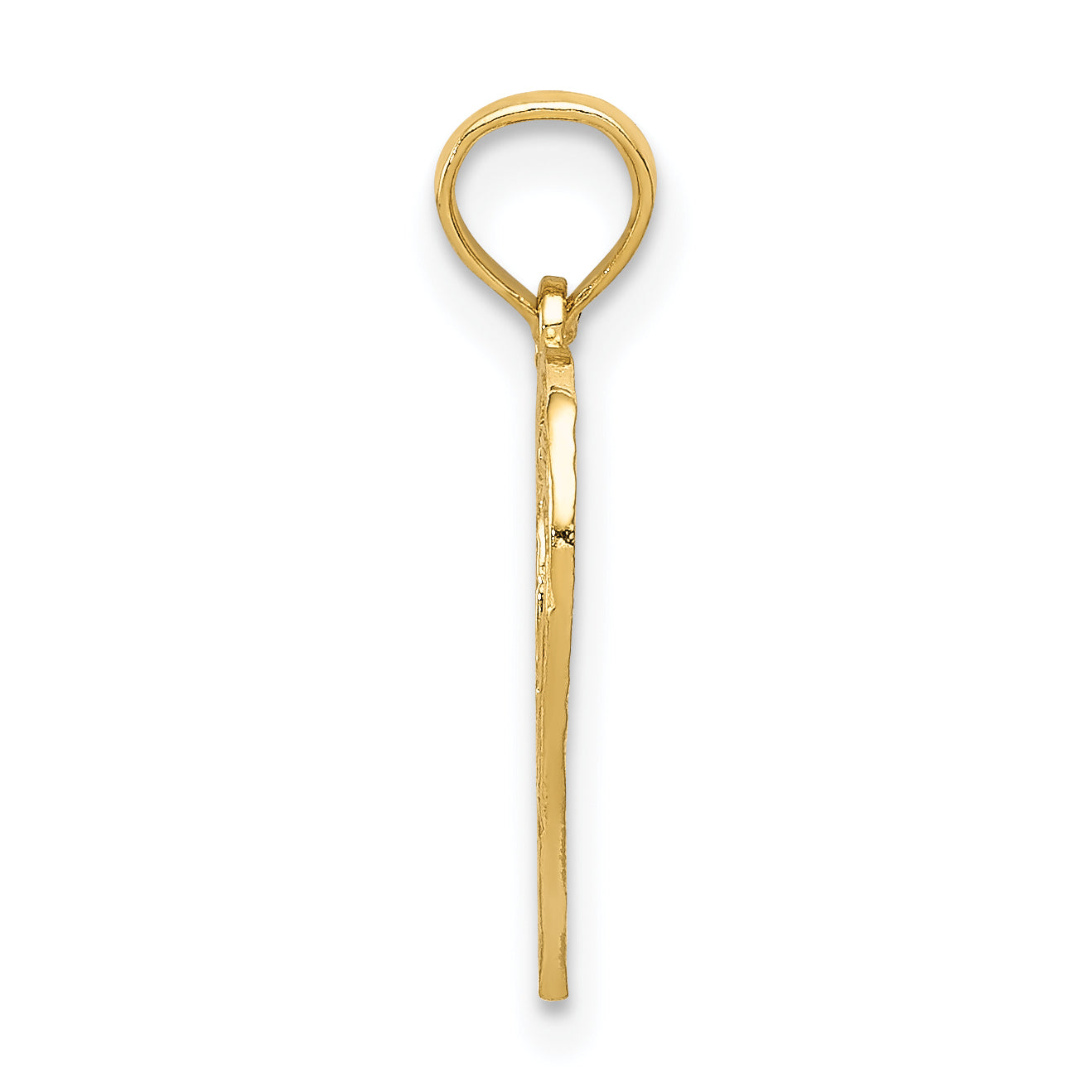14K Gold Heart Cut-Out Pendant with Textured Polished Finish 30 Inch Secondary image