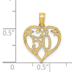 14k 50 in Heart Cut-out Pendant