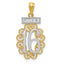 14k w/Rhodium Filigree SWEET 16 Pendant