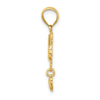 14k MOM w/ Dangling Heart Charm