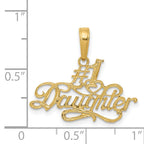 14K Gold #1 Daughter Pendant with Solid Flat Back Design by Sophia Jewelers