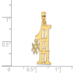 14k #1 DAD Cut-out Vertical Charm