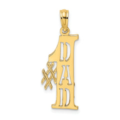 14k #1 DAD Cut-out Vertical Charm