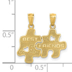 14K Gold Best Friends Puzzle Piece Pendant Set  Polished, Break-Apart Design
