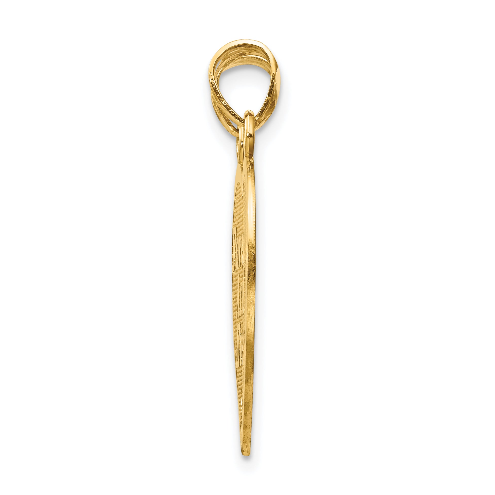 14K Yellow Gold Reversible Break-Apart Forever Heart Pendant  Polished & Brushed Finish Secondary image