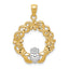 14k Rhodium Claddagh Pendant