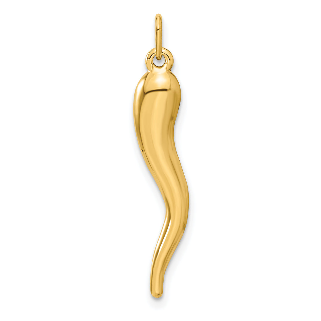 Italian Horn Charm in 14K Yellow Gold