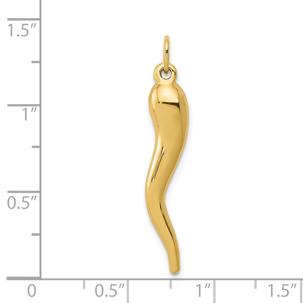 Italian Horn Charm in 14K Yellow Gold