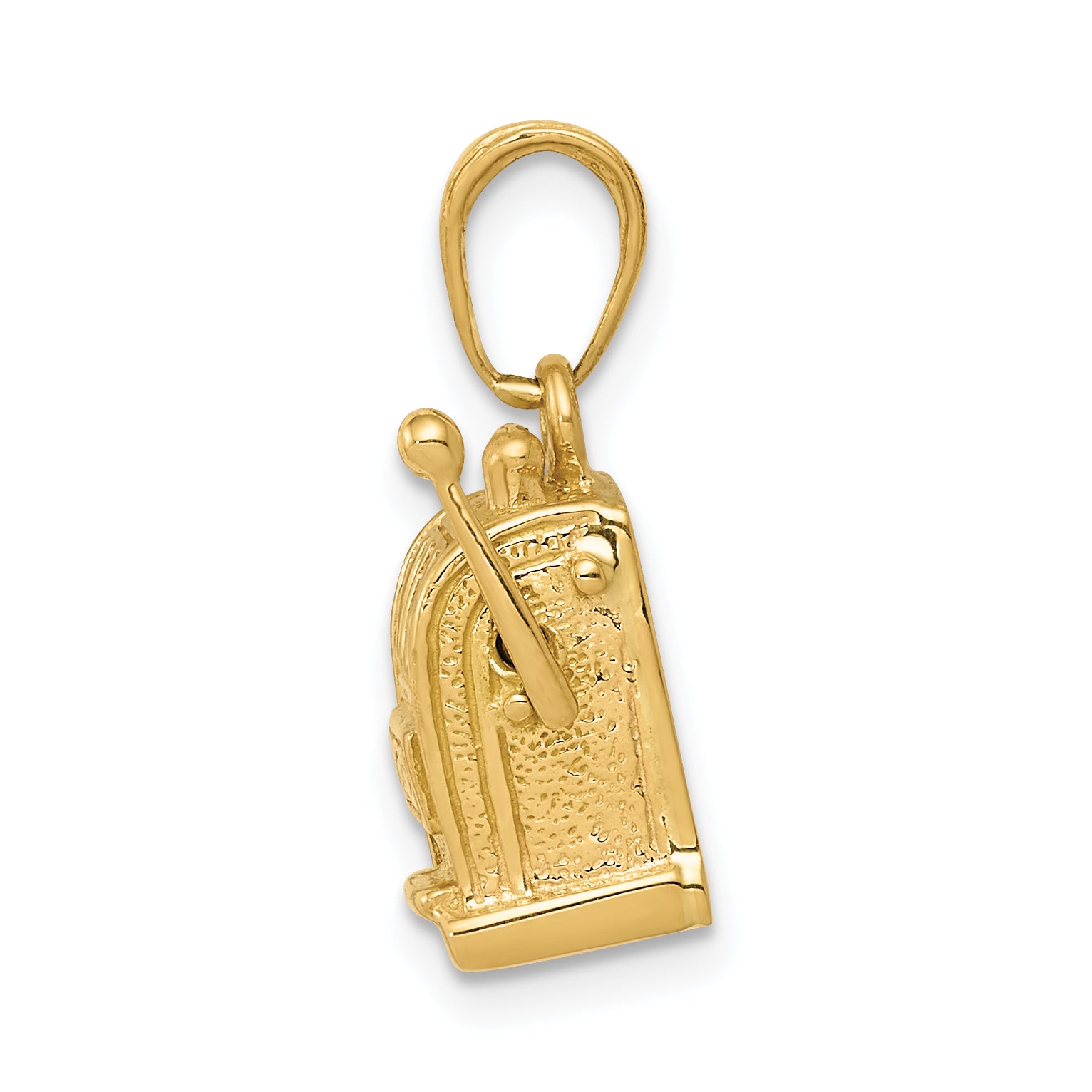 14K Gold 3D Moveable Slot Machine Pendant with Polished Finish Secondary image