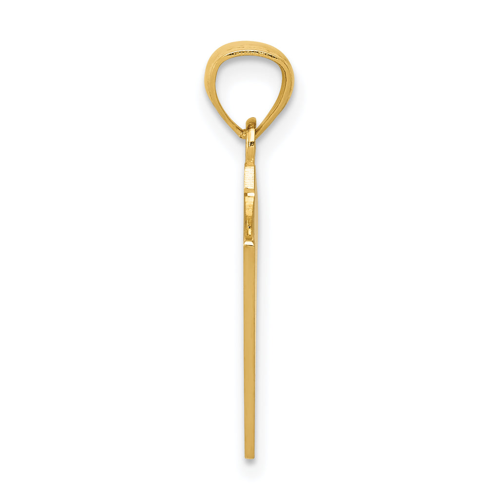 14K Gold Ace & King of Hearts Pendant with Polished Finish for Men