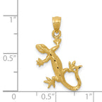14K Gold Diamond-Cut Lizard Pendant for Men  Solid & Casted Design