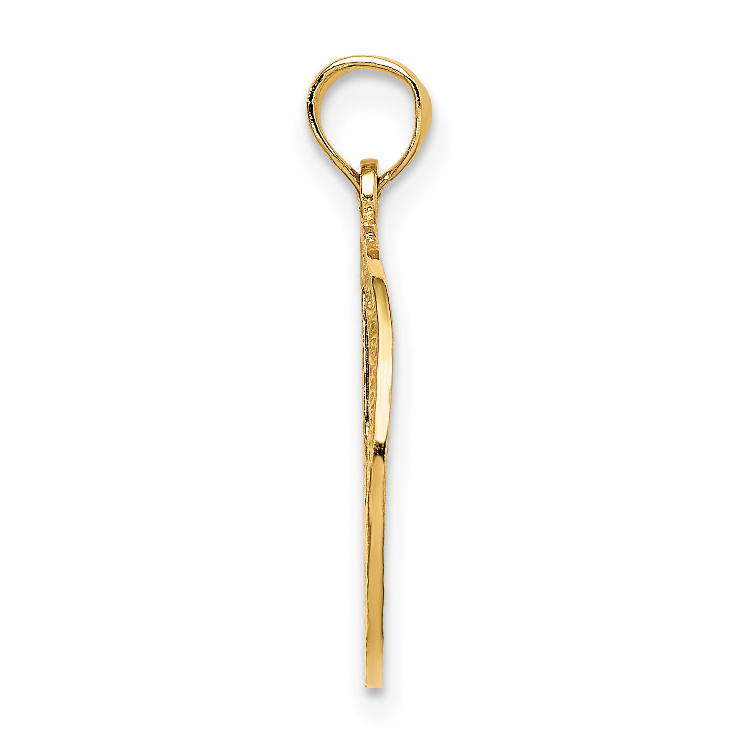 14K Gold Textured Peace Sign Pendant for Men with Hammered Finish Secondary image