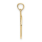14K Gold Textured Peace Sign Pendant for Men with Hammered Finish